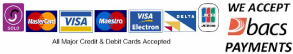 We accept payment with all major credit and debit cards.